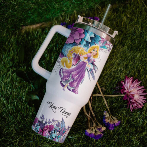 rapunzel disney princess cartoon custom stanley quencher 40oz stainless steel tumbler with handle rsn0i