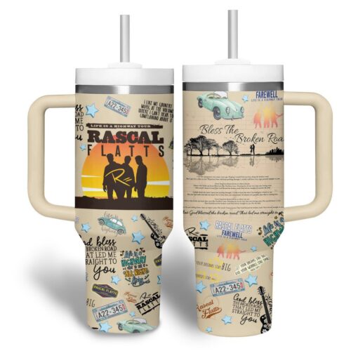 rascal flatts music custom stanley quencher 40oz stainless steel tumbler with handle dchfg 1