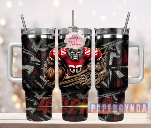 san francisco 49ers custom stanley quencher 40oz stainless steel tumbler with handle