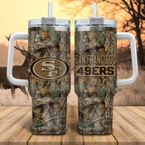 san francisco 49ers nfl hunting custom stanley quencher 40oz stainless steel tumbler with handle zapu3 1