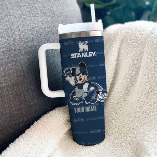 seattle seahawks nfl mickey mouse custom stanley quencher 40oz stainless steel tumbler with handle 2uvtc