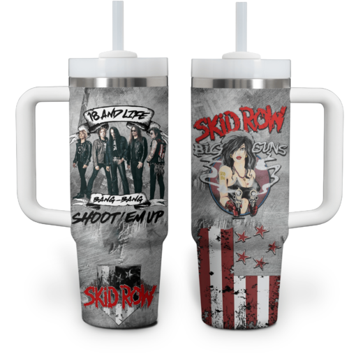 skid row music custom stanley quencher 40oz stainless steel tumbler with handle wpa0g