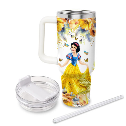 snow white disney princess cartoon custom stanley quencher 40oz stainless steel tumbler with handle efl08