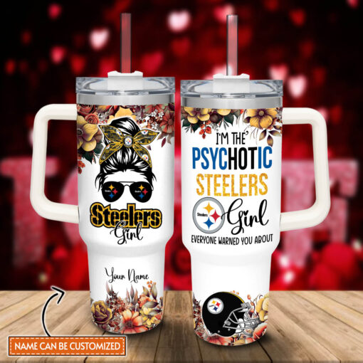 steelers cartoon custom stanley quencher 40oz stainless steel tumbler with handle qzvlt 1