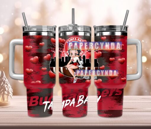 tampa bay buccaneers custom stanley quencher 40oz stainless steel tumbler with handle a6cz3