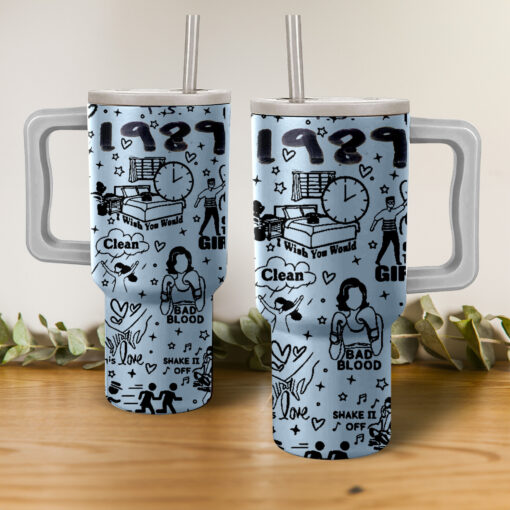 taylor swift 1989 album music custom stanley quencher 40oz stainless steel tumbler with handle tufzb 1