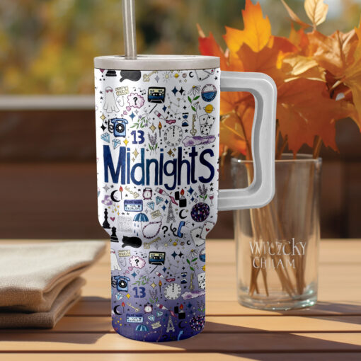 taylor swift midnights album music custom stanley quencher 40oz stainless steel tumbler with handle 2tqi3