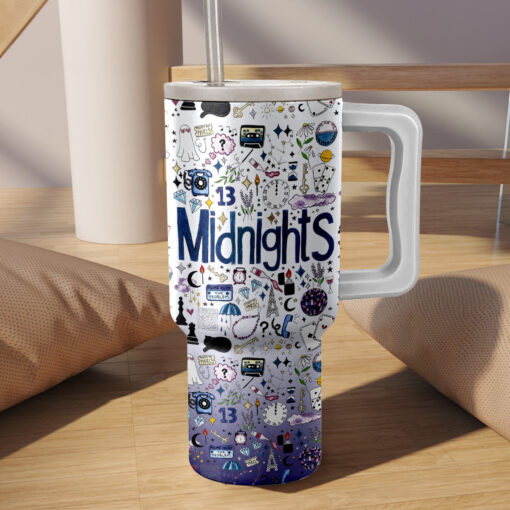 taylor swift midnights album music custom stanley quencher 40oz stainless steel tumbler with handle 4pono