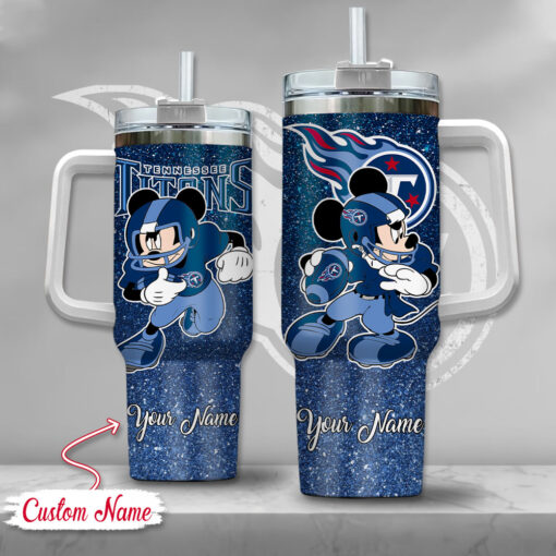 tennessee titans nfl mickey mouse glitter custom stanley quencher 40oz stainless steel tumbler with handle b1cbd 1