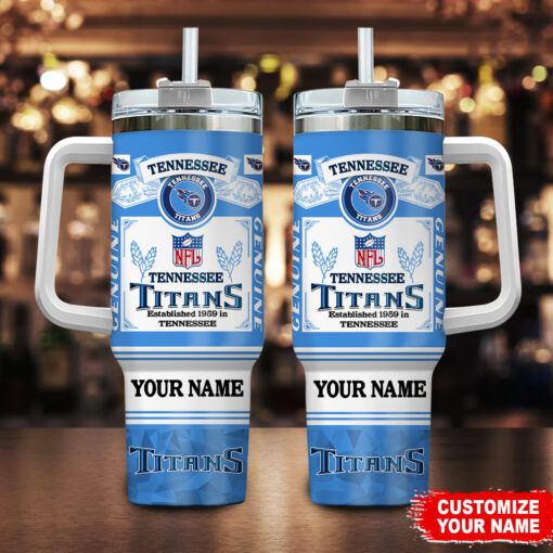 tennessee titans nfl super bowl champs pride custom stanley quencher 40oz stainless steel tumbler with handle