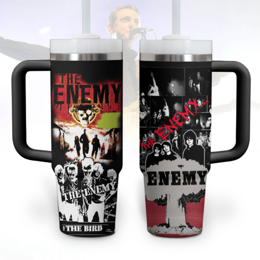 the enemy band music custom stanley quencher 40oz stainless steel tumbler with handle