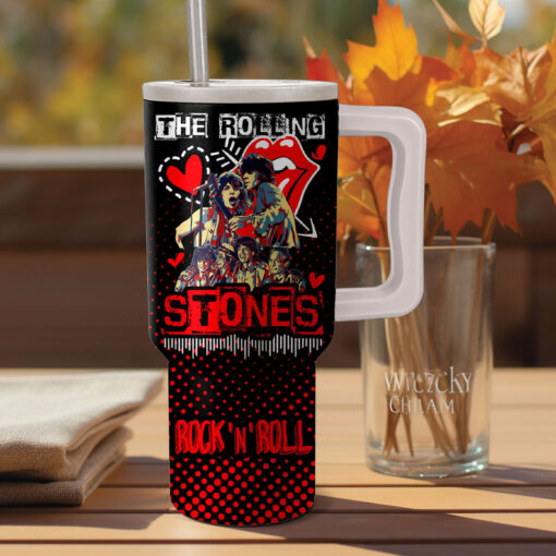 the rolling stones happy valentine music custom stanley quencher 40oz stainless steel tumbler with handle ly0kt