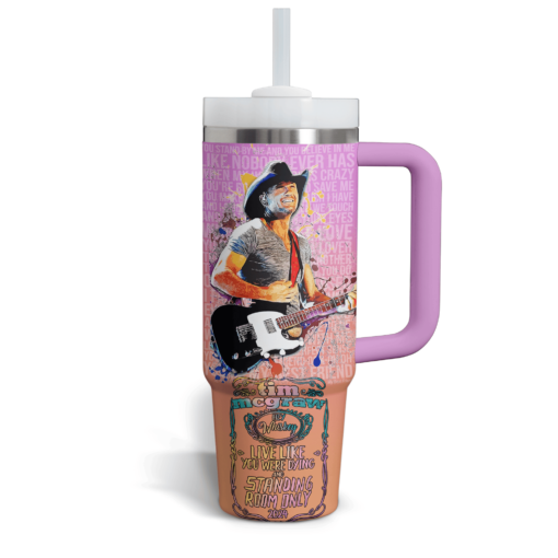 tim mcgraw music custom stanley quencher 40oz stainless steel tumbler with handle ae1ms