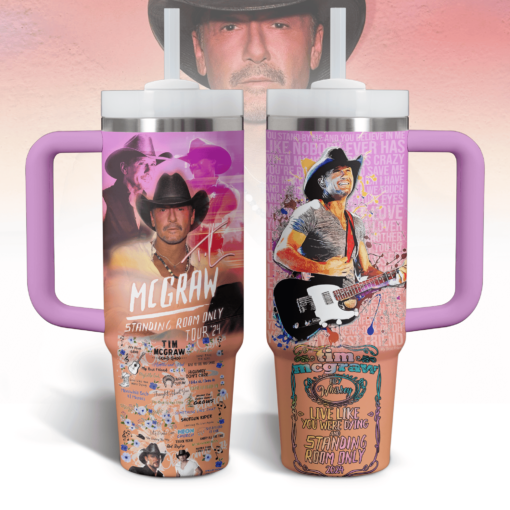 tim mcgraw music custom stanley quencher 40oz stainless steel tumbler with handle ffohb