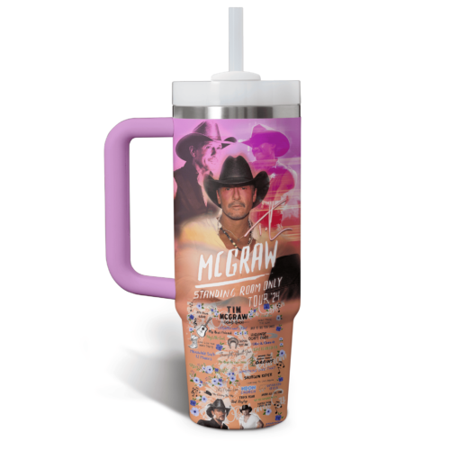 tim mcgraw music custom stanley quencher 40oz stainless steel tumbler with handle jwdmk