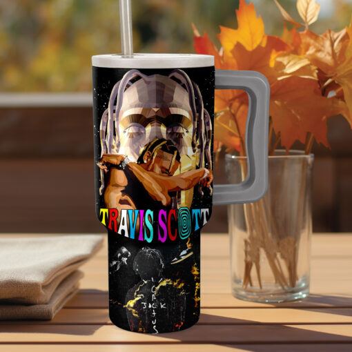 travis scott music custom stanley quencher 40oz stainless steel tumbler with handle l8qwq