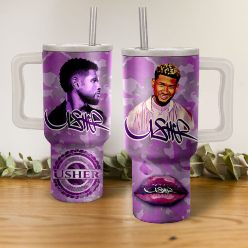 usher good kisser music custom stanley quencher 40oz stainless steel tumbler with handle jgjf3