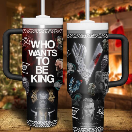 vikings tv series custom stanley quencher 40oz stainless steel tumbler with handle gw28o 1