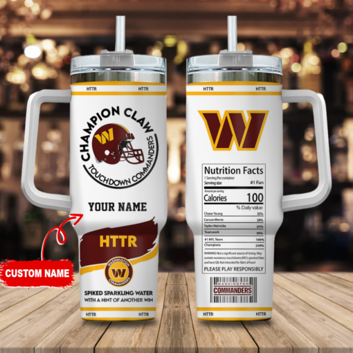 washington commanders nfl champion claw custom stanley quencher 40oz stainless steel tumbler with handle or0vc 1