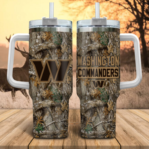 washington commanders nfl hunting custom stanley quencher 40oz stainless steel tumbler with handle 8s3wz 1