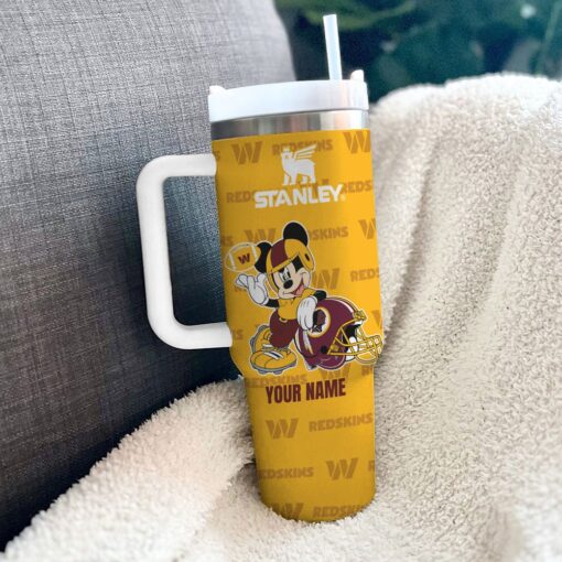 washington commanders nfl mickey mouse custom stanley quencher 40oz stainless steel tumbler with handle h33cr