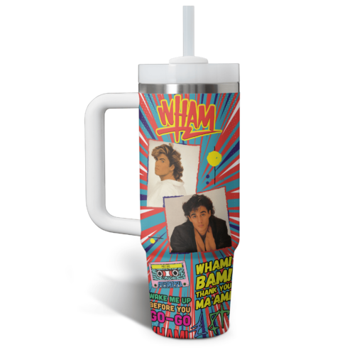 wham music custom stanley quencher 40oz stainless steel tumbler with handle 1cnfp