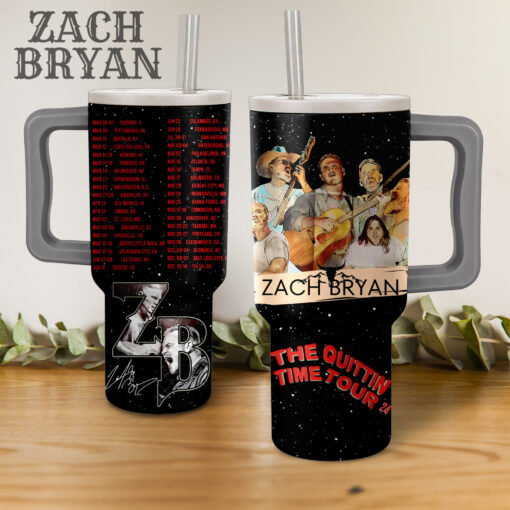 zach bryan the quittin time tour 24 music custom stanley quencher 40oz stainless steel tumbler with handle jfayk 1