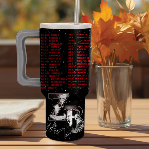 zach bryan the quittin time tour 24 music custom stanley quencher 40oz stainless steel tumbler with handle pfdso